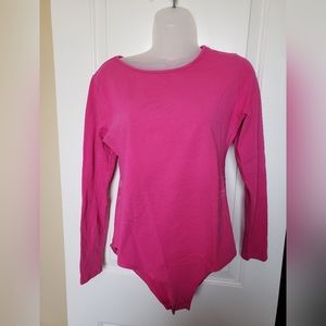 Natural Uniforms Pink cotton long sleeve bodysuit sz L